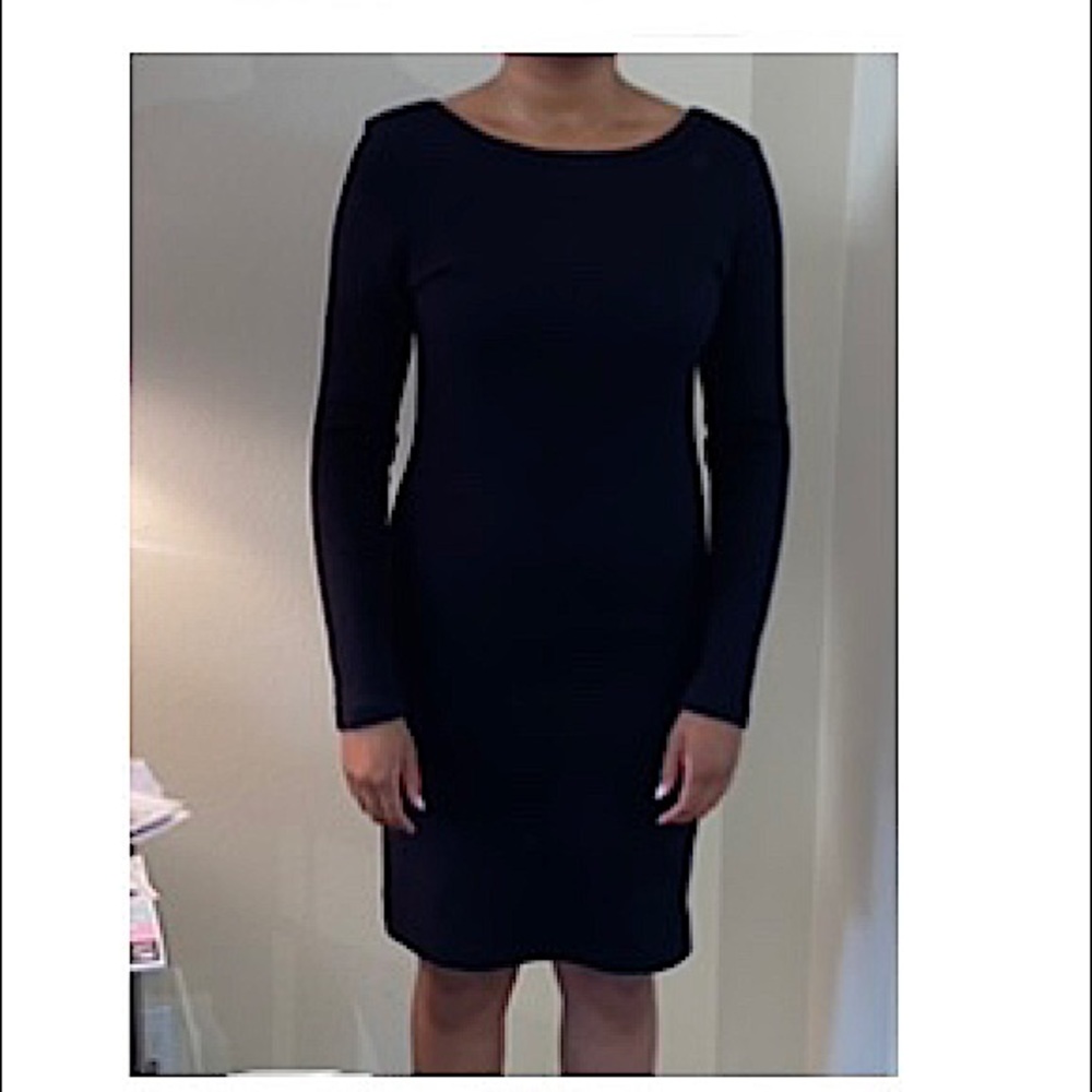 James Perse Black Skinny Scoop Back Bodycon Dress Size 4 Style WWG6340CU